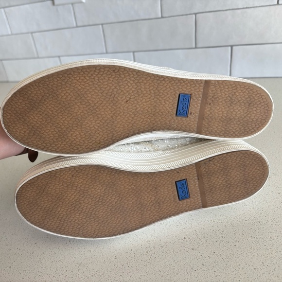 Keds x Kate Spade Sneakers Womens Size 7 Champion Glitter Bride Wedding Cream - Picture 7 of 8